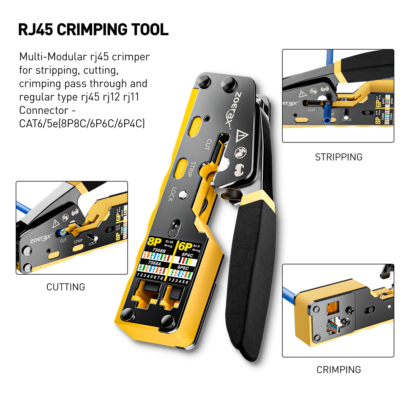 ZoeRax RJ45 CAT6 CAT5E Crimp T - огляд і ціна Rj45 Jack