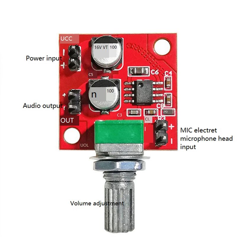 -[A51I Digital]LM386 Electret  - огляд і ціна Audio Amplifier Board