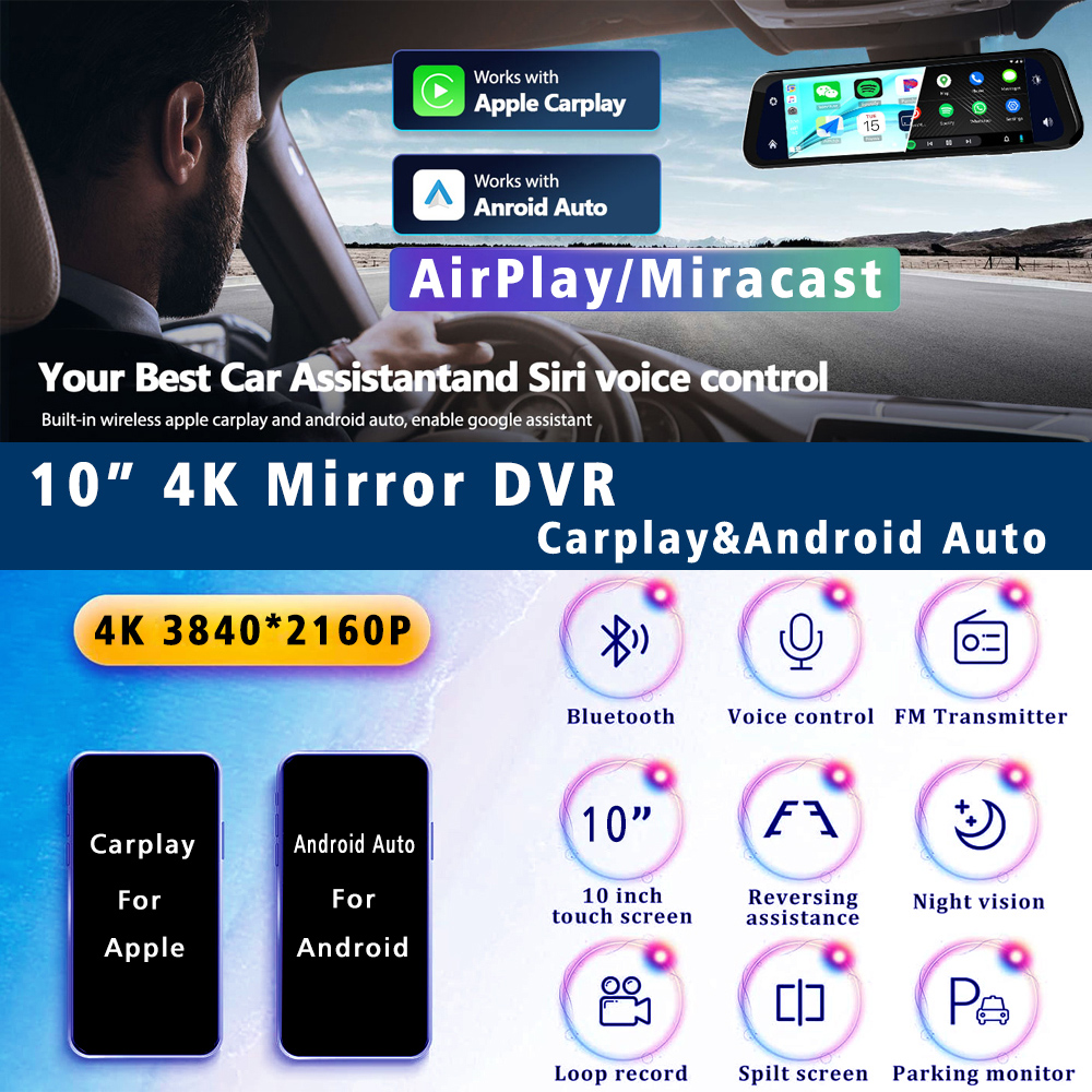 10 Inch 4K 3840*2160P Dash Cam - огляд і ціна Mdi Cable