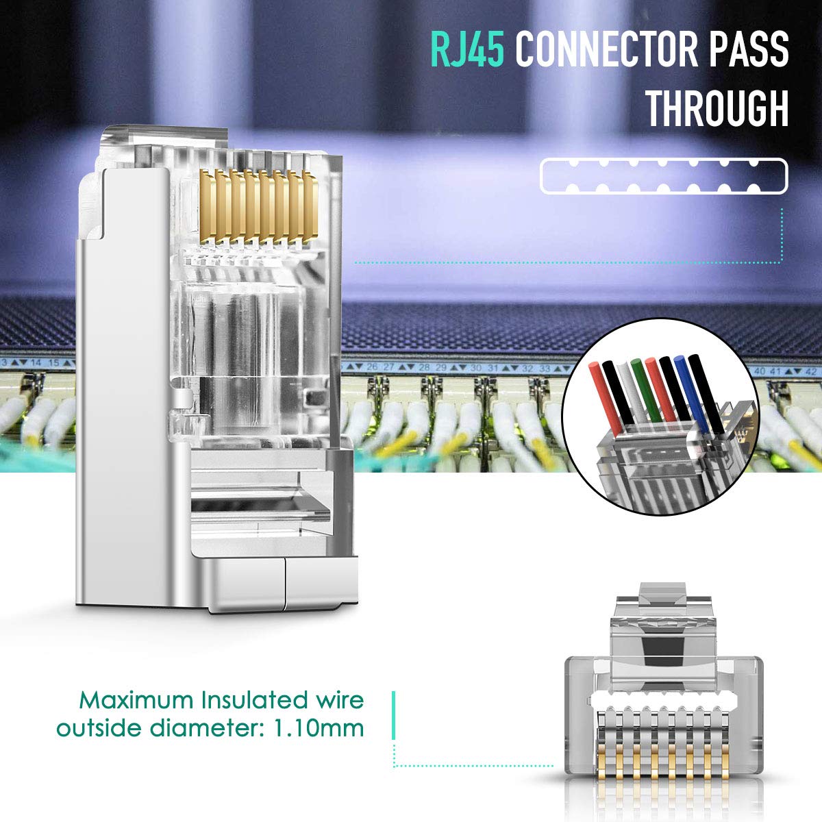 ZoeRax 100pcs Shielded RJ45 CA - огляд і ціна Rj45 Jack