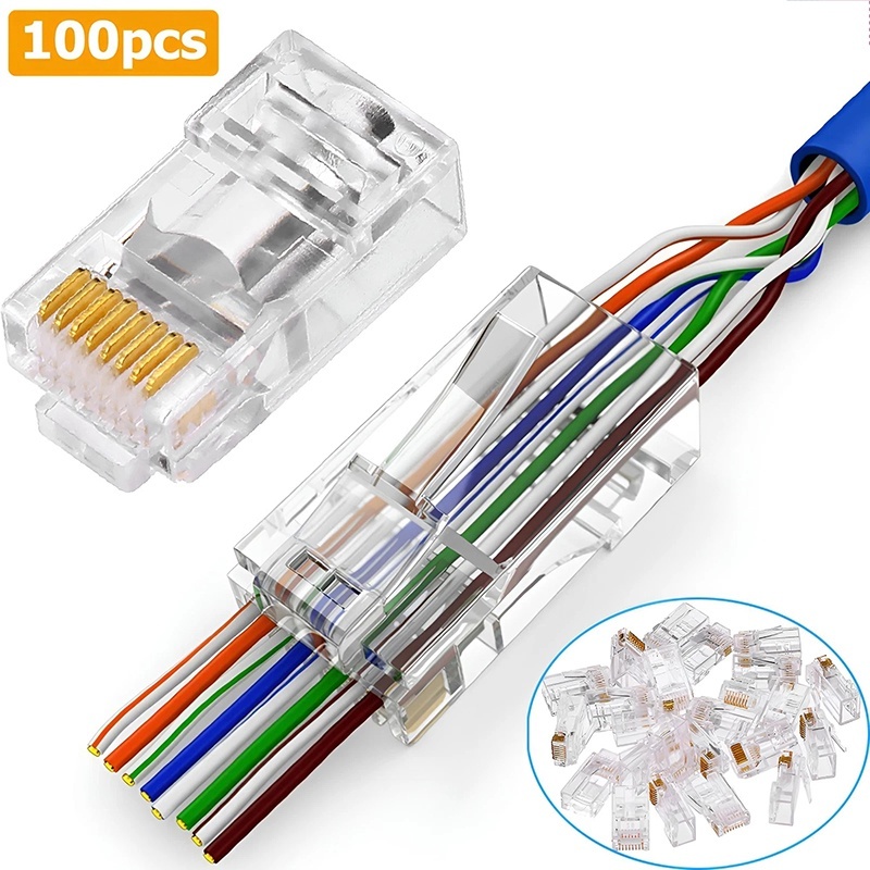 100pcs Cat6 Cat6e CAT5e RJ45 C - огляд і ціна Rj45 Jack